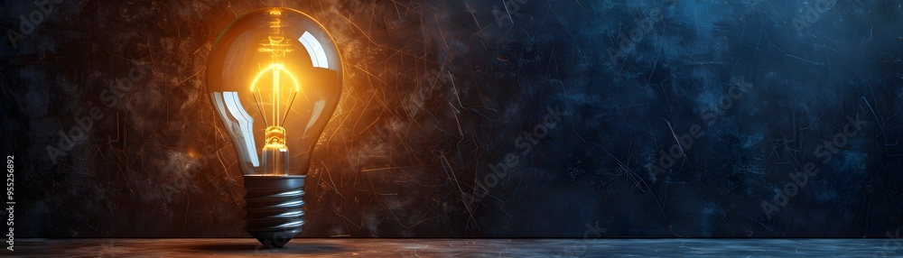 Aufkleber glowing lightbulb illuminating darkness sparking concepts of enlightenment and discovery