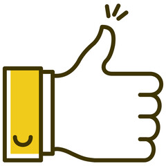 Thumbs Up Like Gesture Vector Icon Design,  positive, success, hand, feedback,