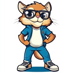 Cool Cat Mascot Illustration