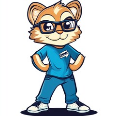 Obraz premium Cute Cartoon Character Illustration