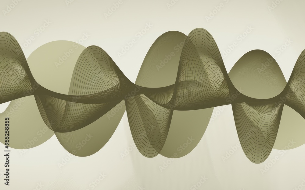 Poster abstract olive wave pattern. olive green flowing wave pattern, digital design with abstract shapes.