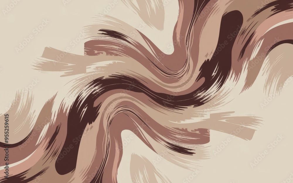 Poster abstract swirls background. abstract background with brown and beige swirling lines. perfect for web
