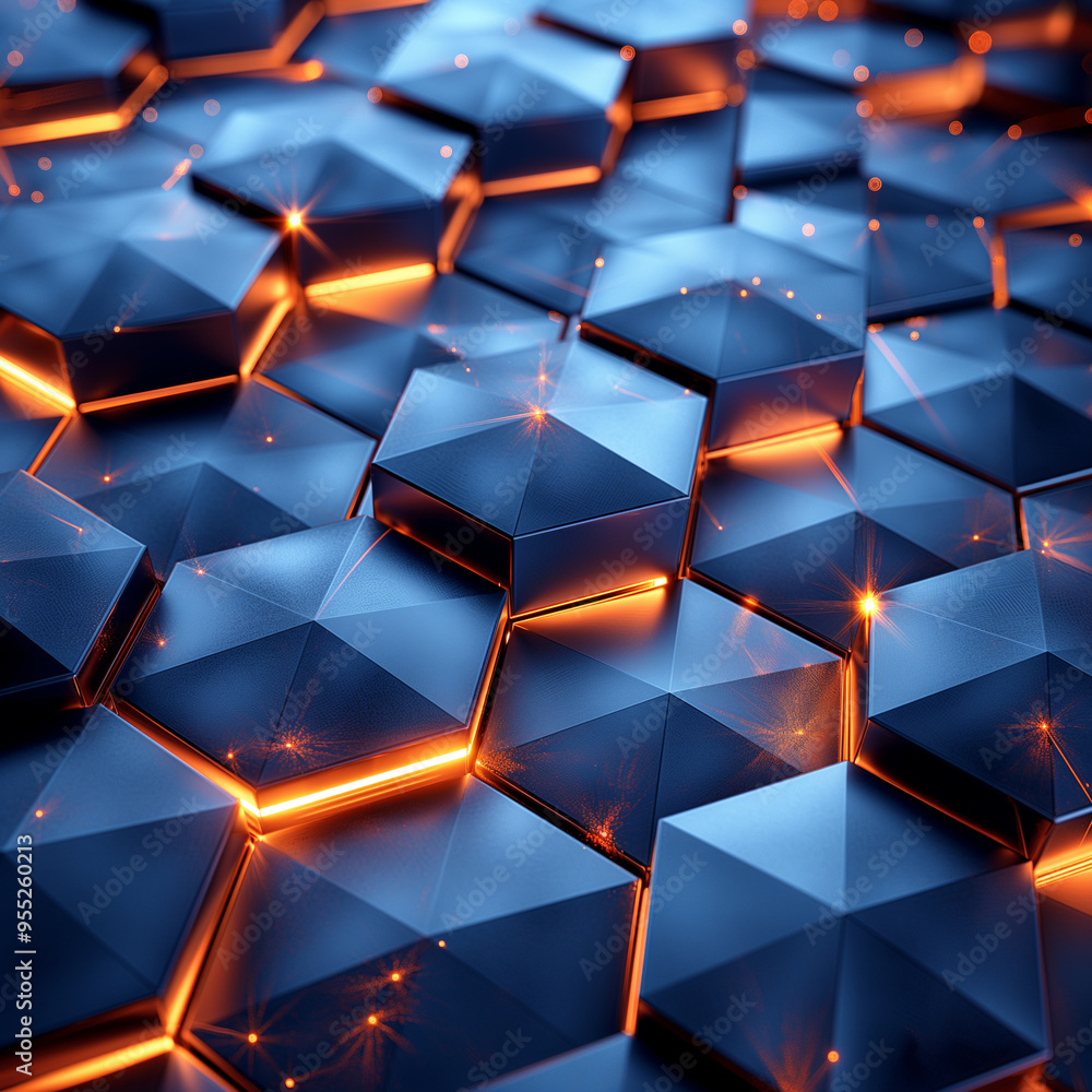 Canvas Prints the image is a close up of a blue and orange patterned surface
