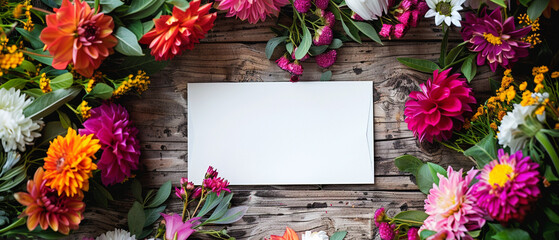 Obraz premium bright and blooming colorful flowers mockup and beautiful background for cards ,letters ,pictures and advertising beauty products