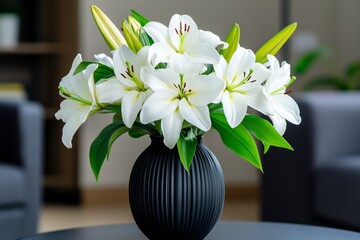 Lilies, in a vase, simple elegance bring a touch of sophistication to home interiors