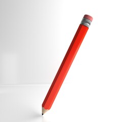 Red Pencil isolated on white background