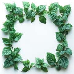Fototapeta premium A green leafy plant with a white background
