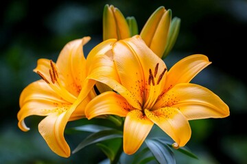 Obraz premium Lilies, trumpet-shaped, bold and beautiful stand out with their unique and striking form