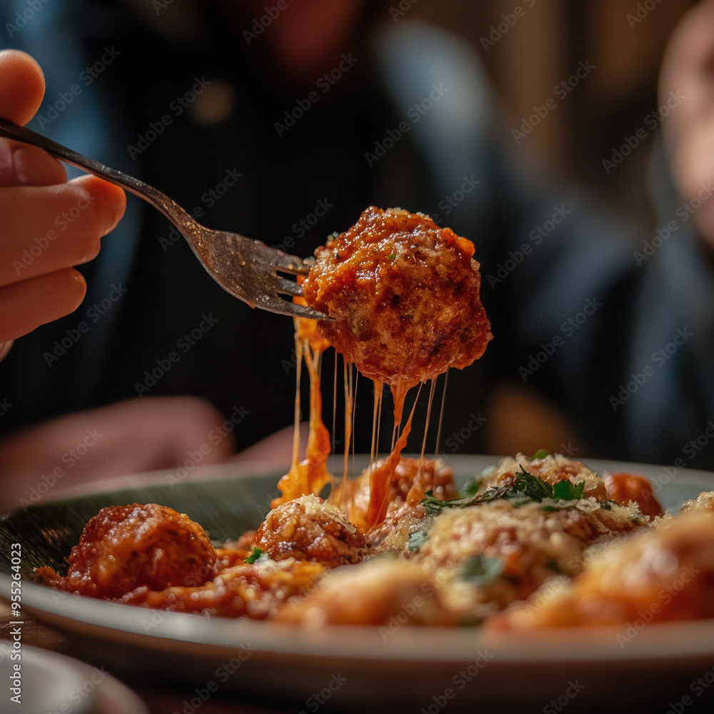 Canvas Prints meatballs with cheese.