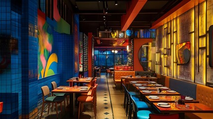 A dynamic restaurant with ever-changing vibrant themes and decor