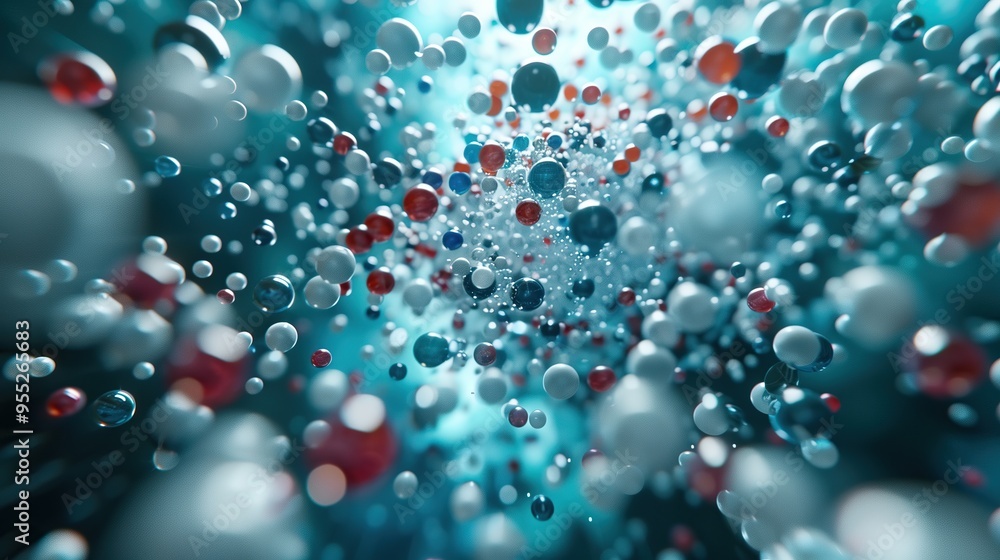 Poster abstract colorful spheres motion speed background