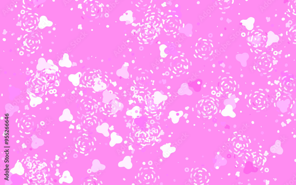Poster light pink vector pattern with random forms.