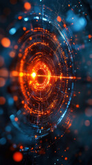 A target symbol integrated into a digital marketing dashboard, with real-time data and analytics