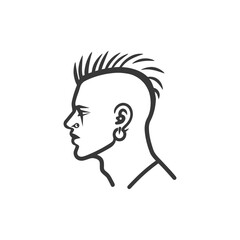 Profile of a Man with a Spiky Hairstyle and Earrings