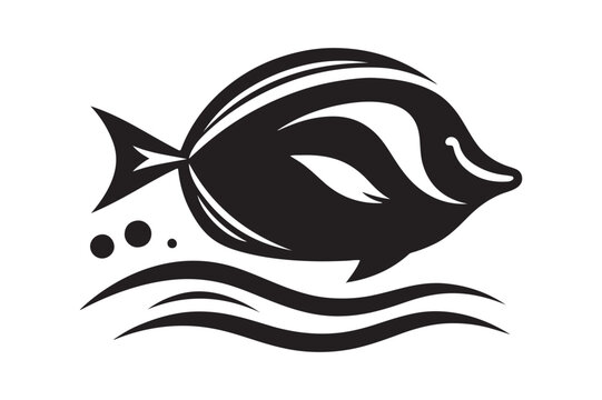 recommend clip art: Blue Tang Silhouette Vector Art - Ideal for T-Shirt and Logo Designs