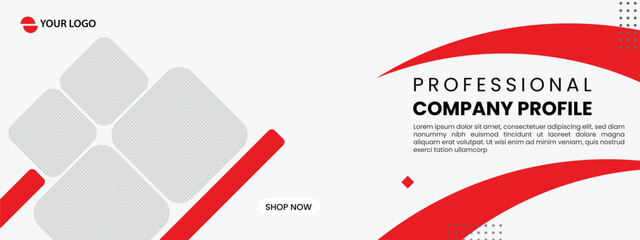 Creative corporate red color  business banner template design for webinar, marketing, online class program, and conference