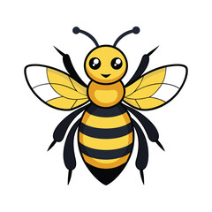 Bee cartoon color vector illustration design
