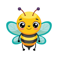Bee cartoon color vector illustration design
