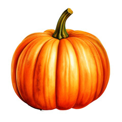 A Single, Ripe Orange Pumpkin