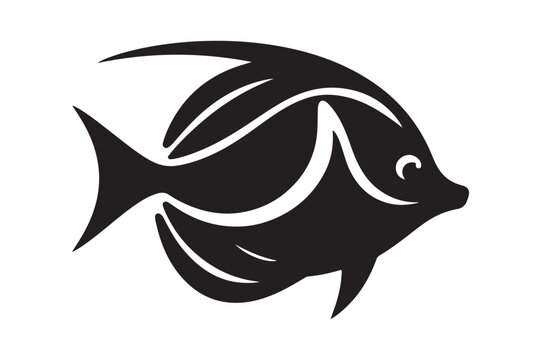 recommend clip art: Blue Tang Silhouette Vector Art - Ideal for T-Shirt and Logo Designs