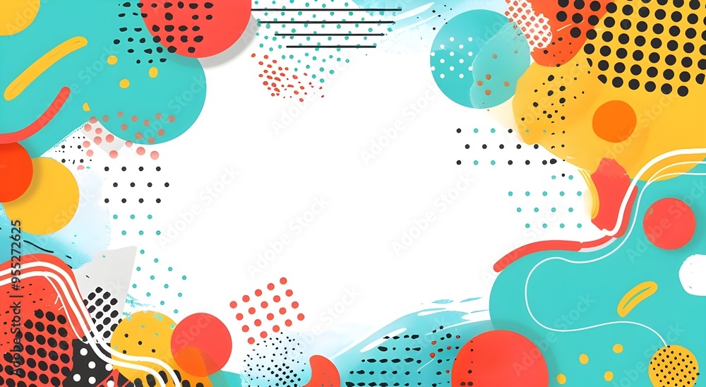Poster Abstract background with colorful shapes and patterns.