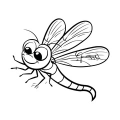 Dragonfly illustration coloring page - coloirng book for kids