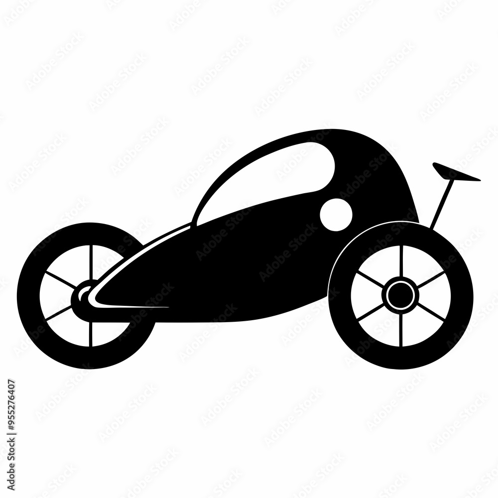 Sticker velomobile black silhouette