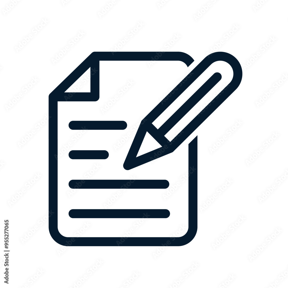 Poster edit file concept. vector linear icon isolated on white background.