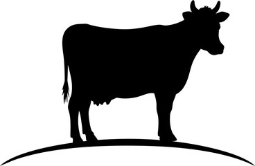 Illustration Cow Logo Silhouette