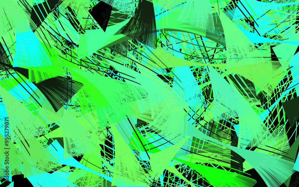 Poster light green vector pattern with random forms.
