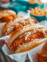 Hamburgers and fries