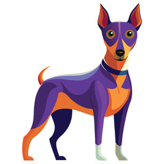 Dog Breeds Illustration, Pet with colorful background nice image.