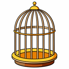 Minimalist White Cage Vector Art