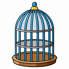 Minimalist White Cage Vector Art