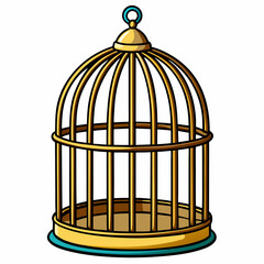 Minimalist White Cage Vector Art