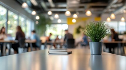 Obraz premium Soft of blurred people meeting at table. Abstract blurred office interior space background