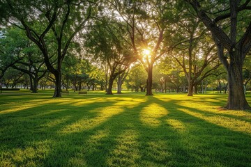 Fototapeta premium Serene Urban Sunset Oasis