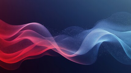 Patriotic American Flag with Flowing Effect on Gradient Blues Background