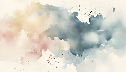 Obraz premium Soft watercolor splashes or strokes in muted tones, offering an artistic yet understated look