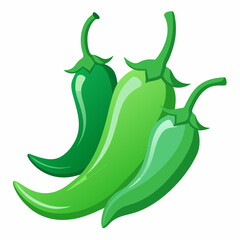 Fototapeta premium Red Chili Peppers Vector Art on White Background