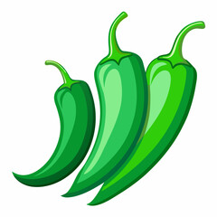Red Chili Peppers Vector Art on White Background