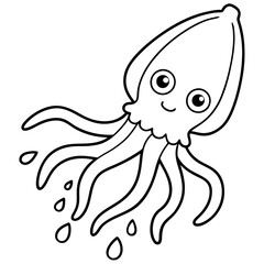 octopus cartoon coloring page
