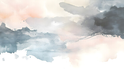 Obraz premium Soft watercolor splashes or strokes in muted tones, offering an artistic yet understated look