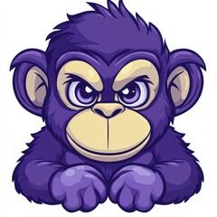 Obraz premium Purple Monkey Cartoon Illustration