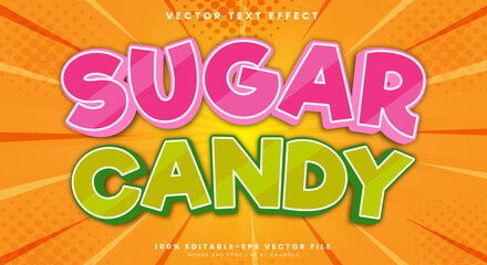 Sugar Candy 3d editable text effect Template suitable for Sweet food product