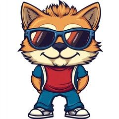 Naklejka premium Cool Cartoon Fox Character