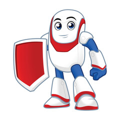 cartoon robot character with shield 3