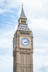 Big Ben clock tower in London, newly cleaned