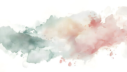 Obraz premium Soft watercolor splashes or strokes in muted tones, offering an artistic yet understated look