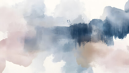 Soft watercolor splashes or strokes in muted tones, offering an artistic yet understated look